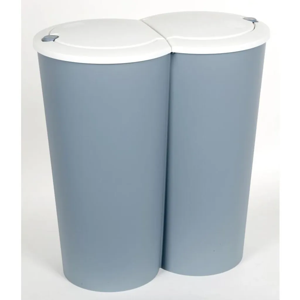 Deuba Mülleimer 50 L Duo 2fach Trennsystem 2x25L Druckknopf-Automatik Küche Abfalleimer Müllbehälter Mülltrennung Büro, Farbe:schwarz - Black - Noir – Bild 12