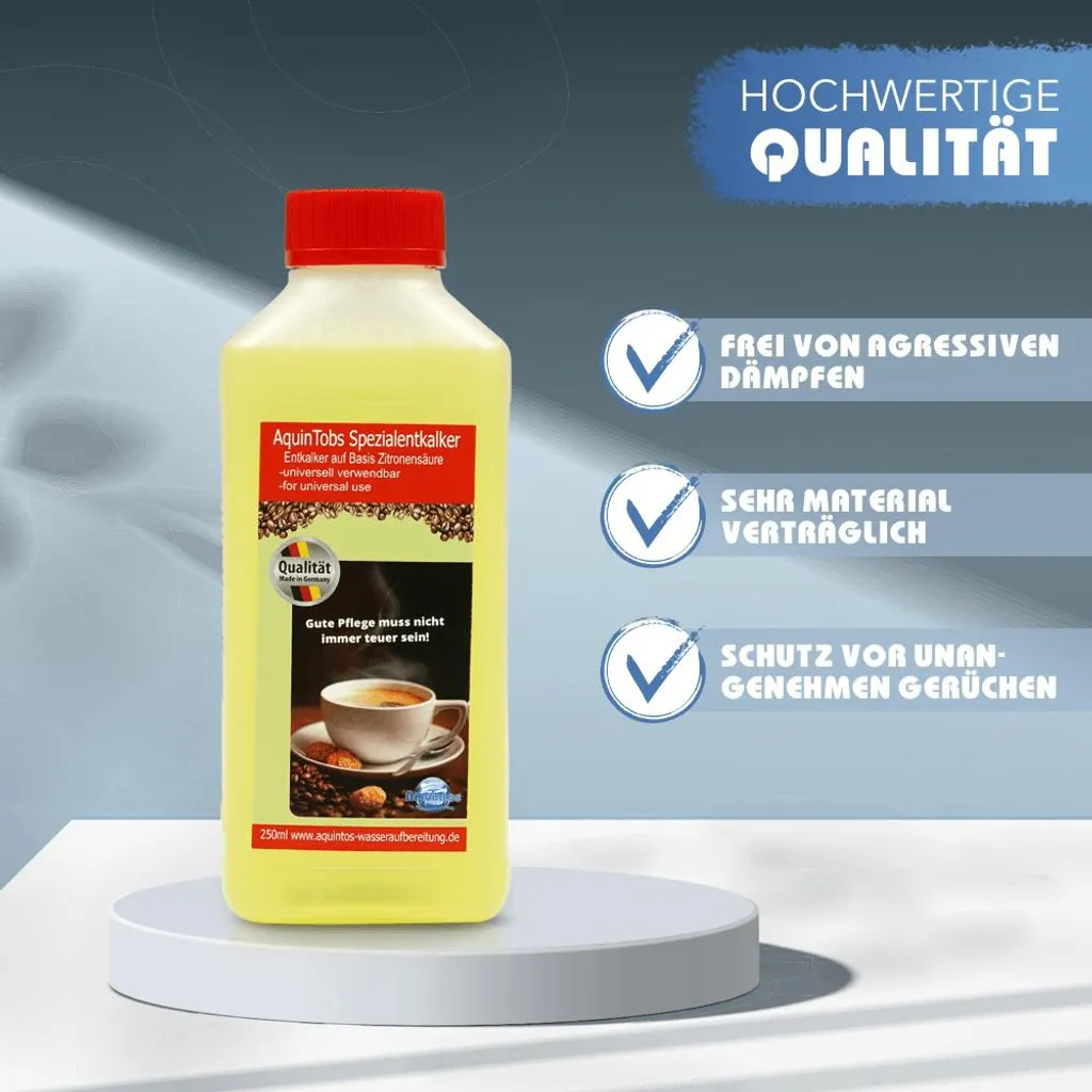 Aquintos-Wasser AquinTobs Entkalker 1500ml Passend Für DeLonghi EcoDecalk Kalklöser Kaffeevollautomaten Wasserkocher Spülkästen Heißwasseraufbereiter 100% Biologisch Abbaubar – Bild 6